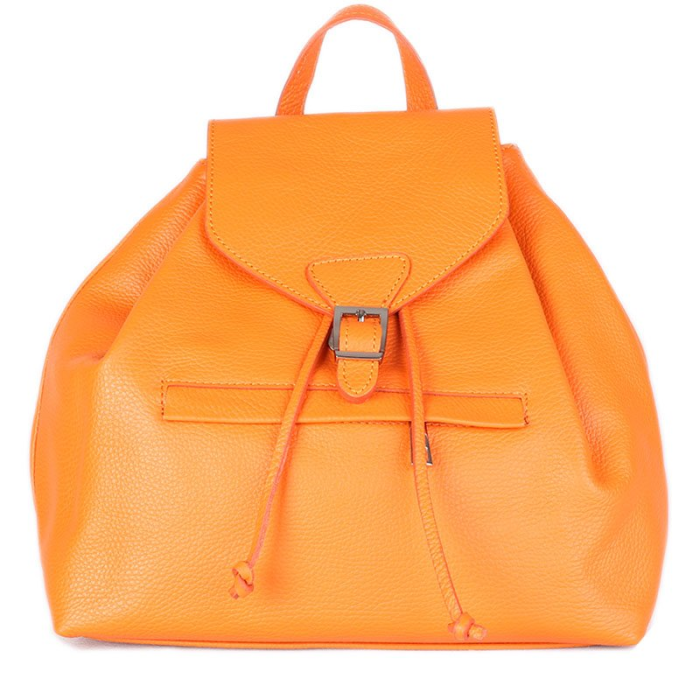 kožený batoh oranžový svetlana k bílym teniskám 