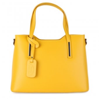 Žlutá kožená kabelka Carina.