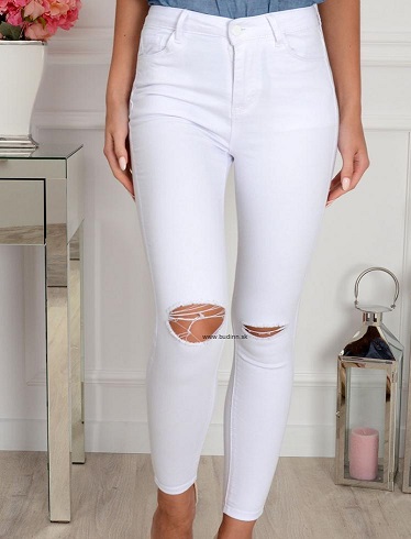 Bílé dámské kalhoty