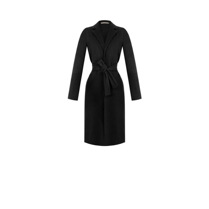 Dámský značkový zavinovací kabát černý Rinascimento CFC80103917003
