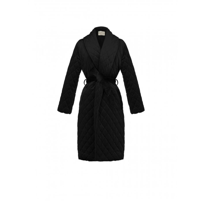 Dámský značkový zavinovací kabát černý Rinascimento CFC80106776003