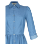 luxusní denim šaty na knofliky modré  Rinascimento CFC0107635003