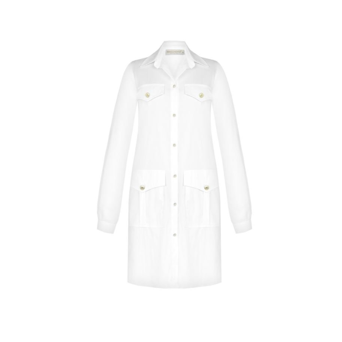 Dámské značkové košilové šaty bílé Rinascimento CFC80107784003
