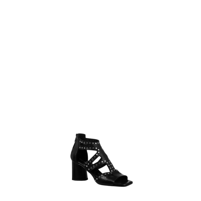 Dámské kožené sandály s cvoky černé Rinascimento CAL80006276003