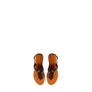Dámské ploché kožené sandály černé Rinascimento CAL80006237003