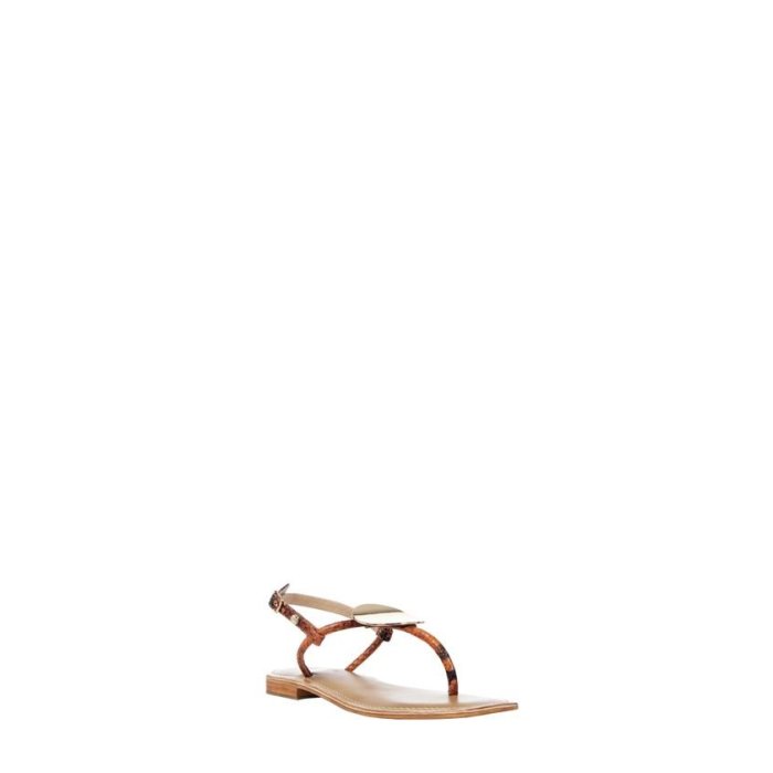 Dámské ploché kožené sandály hnědé Rinascimento CAL80006282003