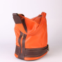 kvalitní dámské kožené kabelky na rameno oranžová s hnedou alena
