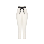 kvalitní dámské kalhoty s páskem bíle s černou Rinascimento CFC80110633003