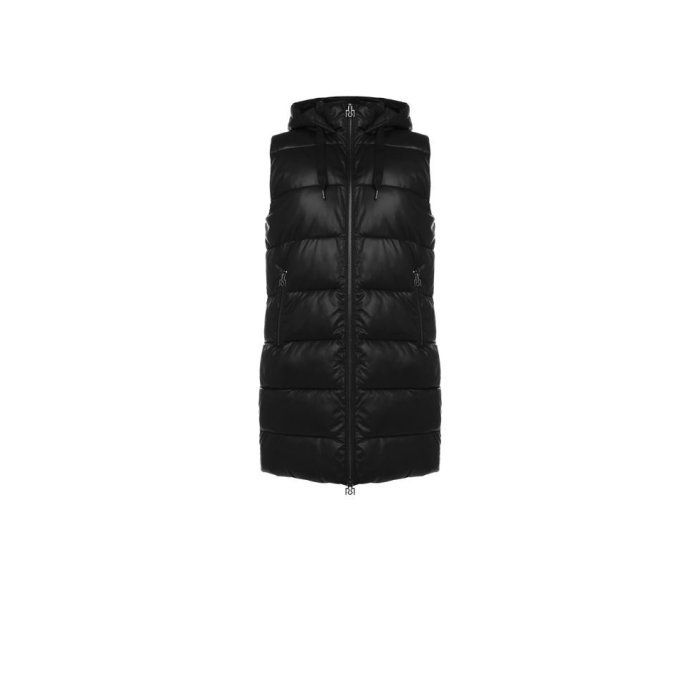 Dámská kvalitní vesta na zip s kapucí černá Rinasimento CFC80109125003
