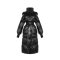 kvalitní černá dlouhá bunda s kapuci Rinascimento CFC80109140003