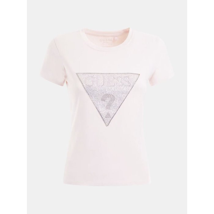 Dámské značkové tričko s logem růžové Guess 8W3RI05KA0Q1-A60W