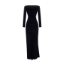 luxusní dlouhé šaty černé s rozparkem Rinascimento CFC0116952003