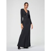 Luxusní večerní dlouhé šaty černé Rinascimento CFC0019321002