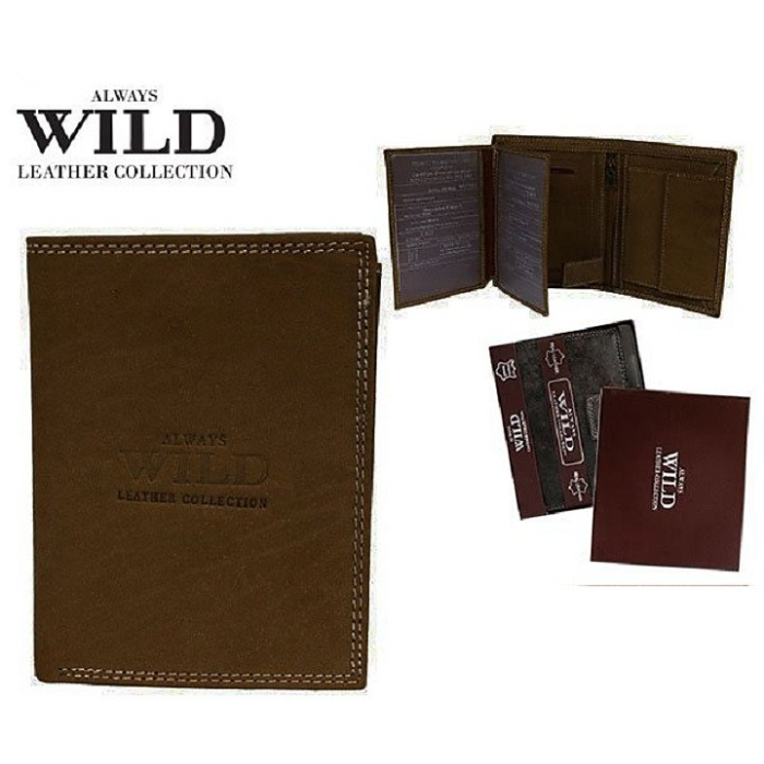 Značková peněženka Always wild hnědá  8N4-MHU-01 přední strana