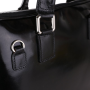 Kožené business kabelky Italská Cloe černá boční strana s detailem