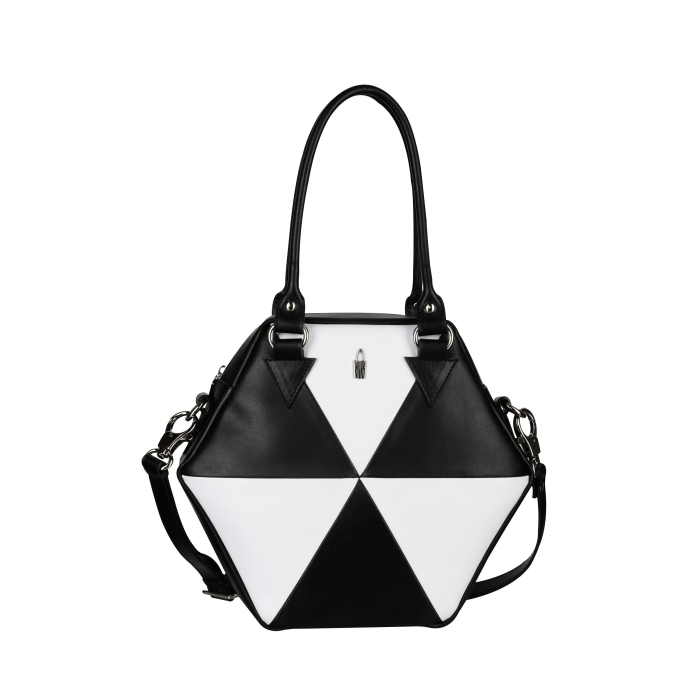 Luxusní černobíle trendové kožené kabelky Rosalinda 31738/LY01/LY17