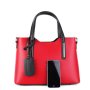 Elegantní kožené kabelky do ruky pro dámy Carina červeno černá střední