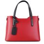Luxusní červené s černou kožené kabelky na rameno Vera Pelle Carina
