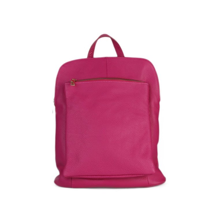 Praktická kožená kabelka a batoh v jednom Navaro silně růžový