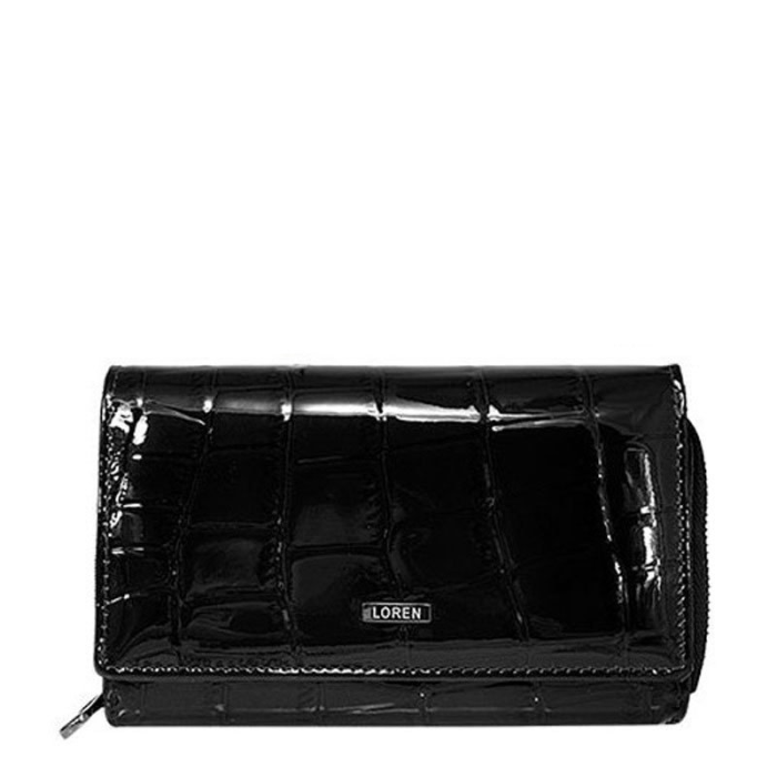 Luxusní lakované kožené peněženky 57006-CB black