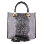 Luxusní dámské pracovní kabelky z kůže regina šedé