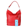 Hladká Italská kožená kabelka červená Evita