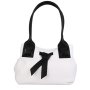 Kožené kvalitní kabelky přes rameno Victoria bíle s černou