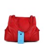 Červené praktické kožené kabelky s tri komory Ariana