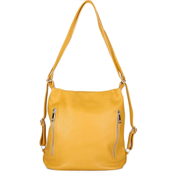 italskéá kožené kabelky a batohy pro holky žluté Josefina