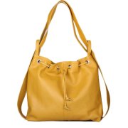 Dámské levné kožené kabelky a batohy 2v 1 žluté Parma