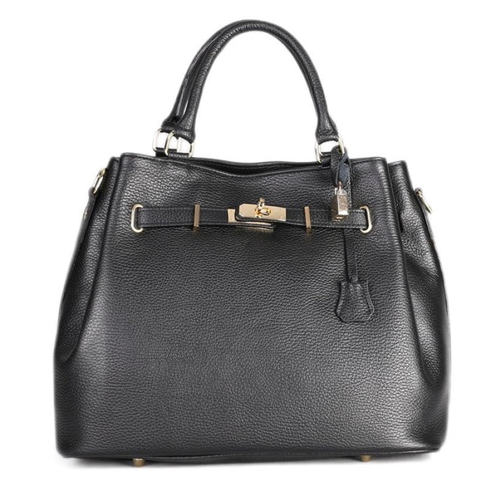 luxusní černé kožené kabelky z Itálie birkina