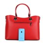 kvalitní dámské kožené kabelky s tmavým kovaním pamela červená