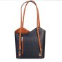dámský batoh a kabelka z pravé kuze modrý s hnědou alexandra