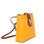Moderní dámske kožené kabelky  Vera Pelle žluté s hnědou Pandora
