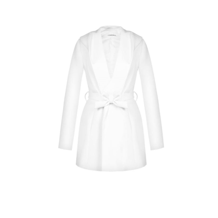 Dámský elegantní kabát s kapucí bílý Kitana CFC80102546003
