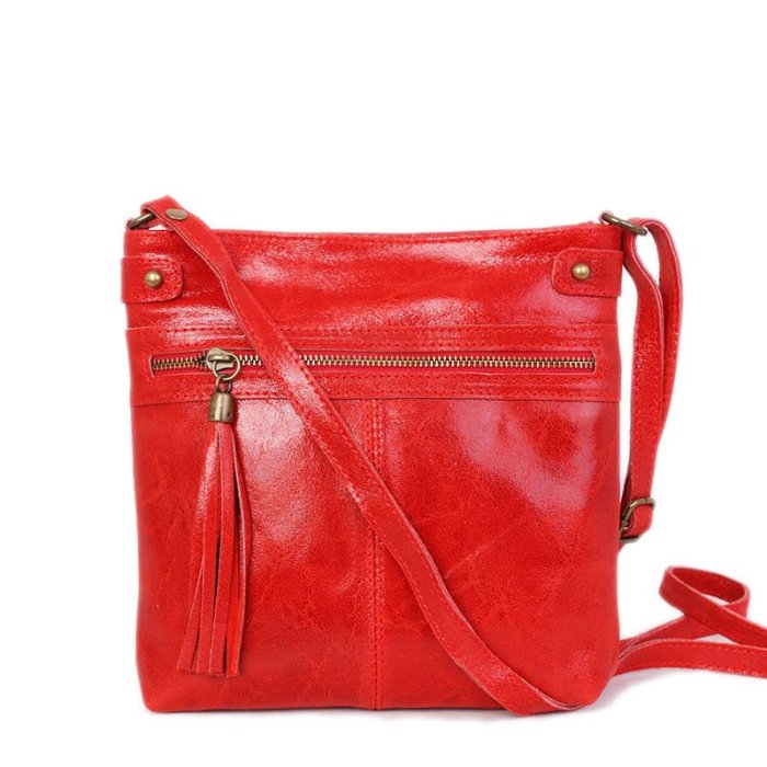 kvalitní dámsky kožené kabelky filomena červená