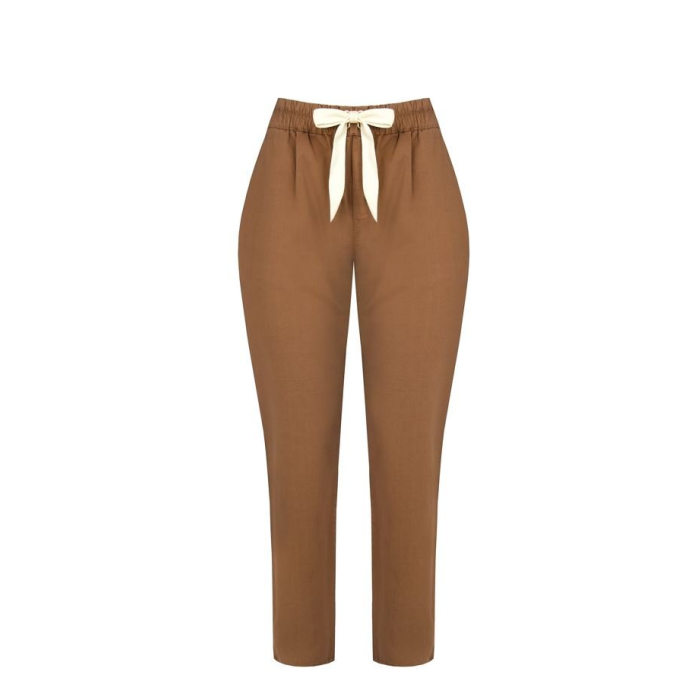 Dámské stylové kalhoty hnědé Rinascimento CFC80102891003
