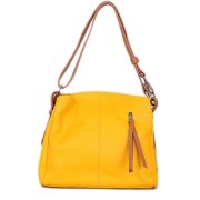 kvalitní dámské kožené kabelky na rameno žluté astrid